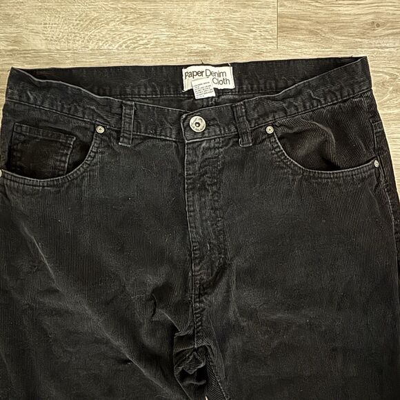 Paper Denim & Cloth Corduroy Black Men's 36x32 Jeans Vintage Work Skater Y2K - Picture 4 of 11